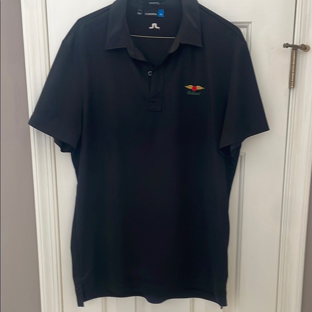 J.Lindeberg Black Baltusrol Golf  Shirt with Logo